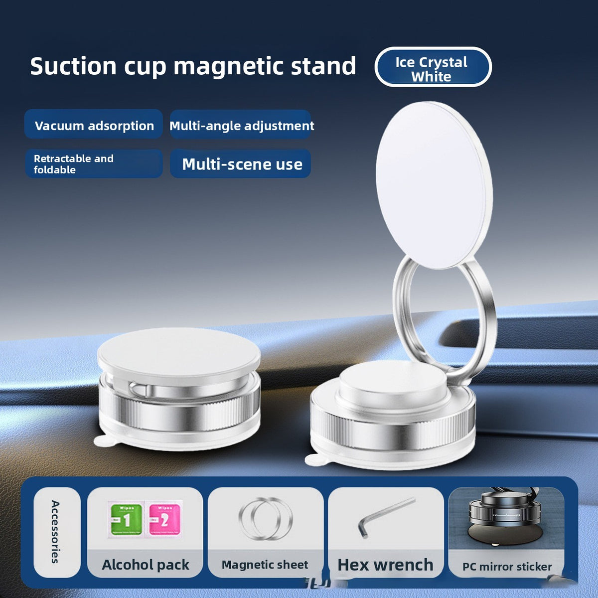 Vacuum Suction Magnetic Car Phone Holder